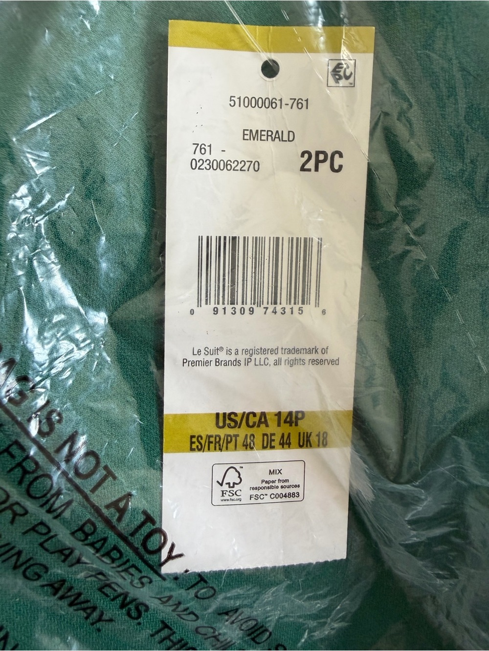 Le Suit Emerald Green Midi Dress with Matching Coat - Picture 5 of 5